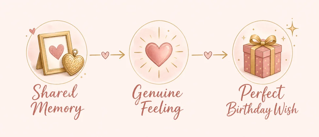 simple visual showing birthday wish personalization formula for best friend