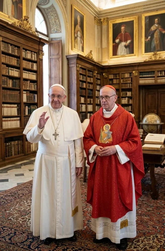 A photograph of Pope Francis, born Jorge Mario Bergoglio, the older brother of Oscar Adrian Bergoglio