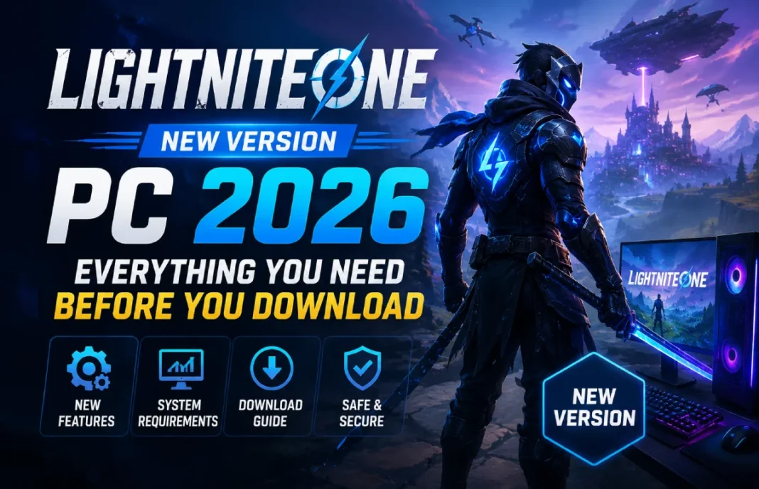 Game Version Lightniteone PC 2026 showing the latest version, download guide, system requirements, and new features for Windows.
