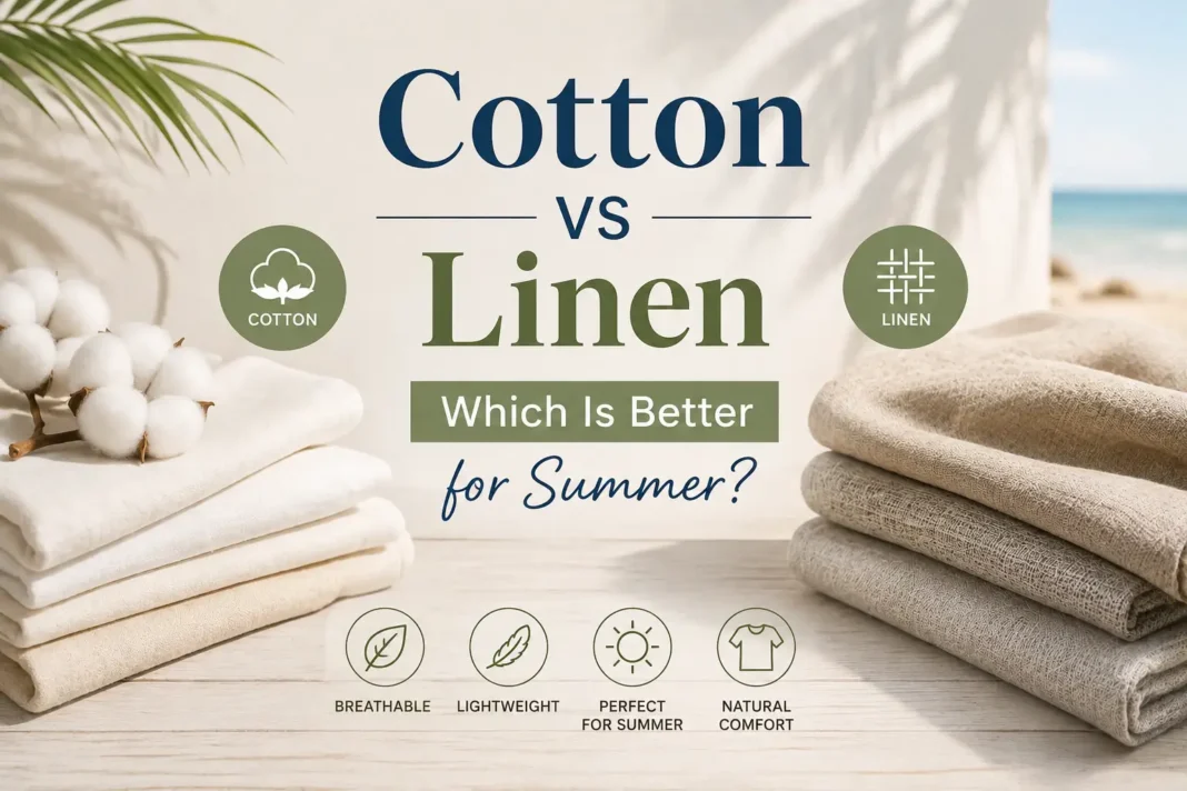 Cotton and linen fabrics compared for summer comfort