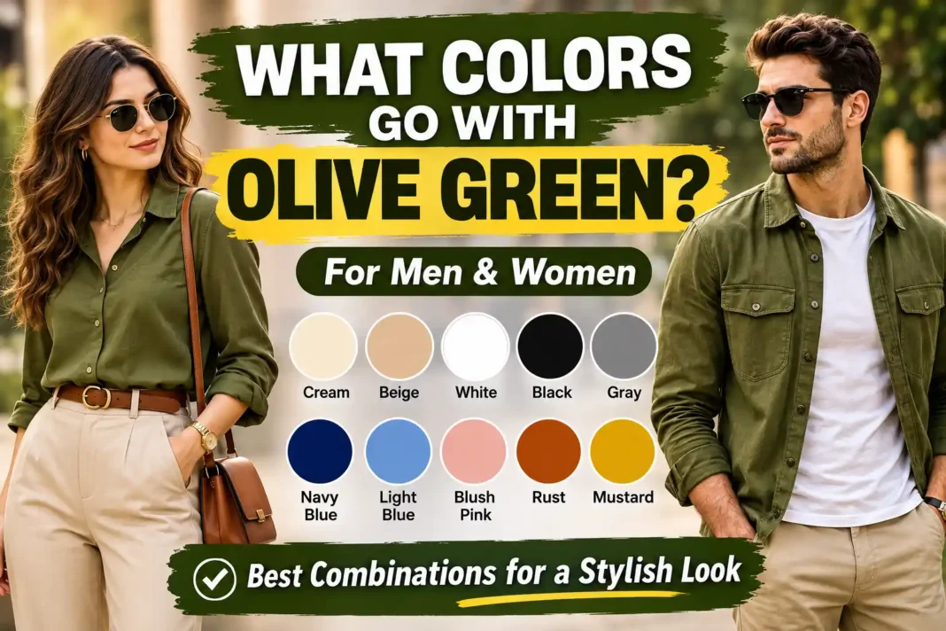 Olive green color combinations and outfit ideas for men and women